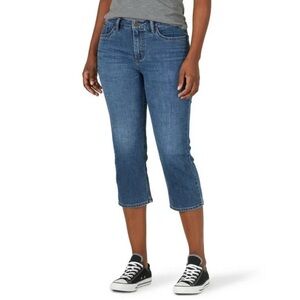 🆕 Lee Women's Regular Fit Midrise Denim Capri Size: 16 M